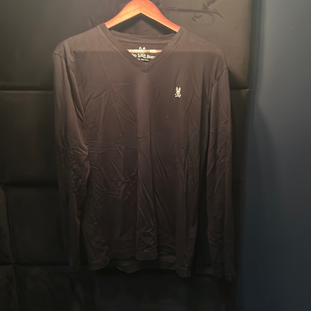 Psycho Bunny Mens LS V Neck SZ S